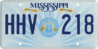 MS license plate HHV218