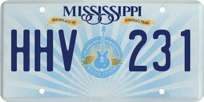 MS license plate HHV231