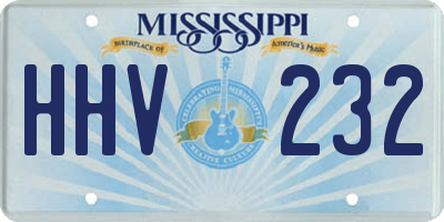 MS license plate HHV232
