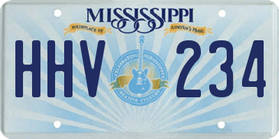 MS license plate HHV234