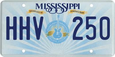 MS license plate HHV250