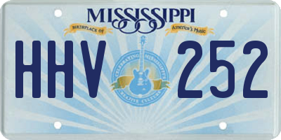 MS license plate HHV252