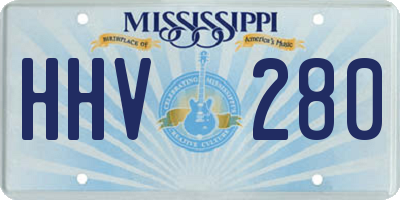 MS license plate HHV280