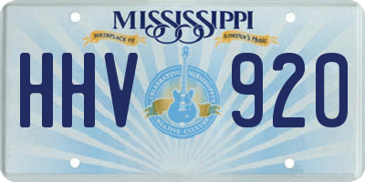 MS license plate HHV920