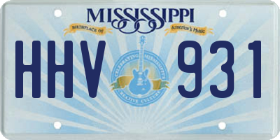 MS license plate HHV931