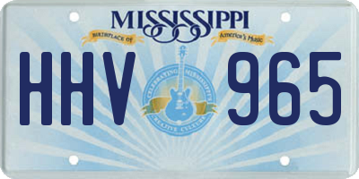 MS license plate HHV965