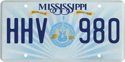 MS license plate HHV980