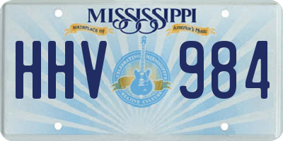 MS license plate HHV984
