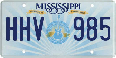 MS license plate HHV985