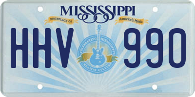 MS license plate HHV990