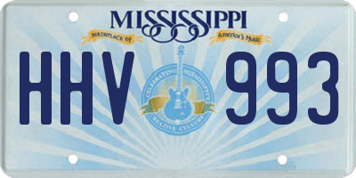 MS license plate HHV993