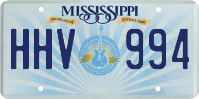 MS license plate HHV994