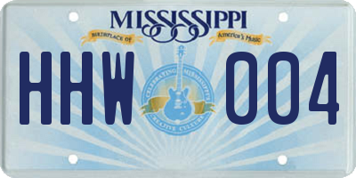 MS license plate HHW004