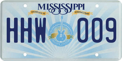 MS license plate HHW009