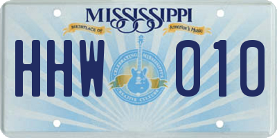 MS license plate HHW010
