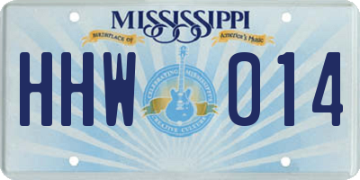 MS license plate HHW014