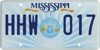 MS license plate HHW017