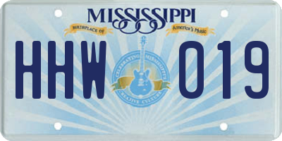 MS license plate HHW019
