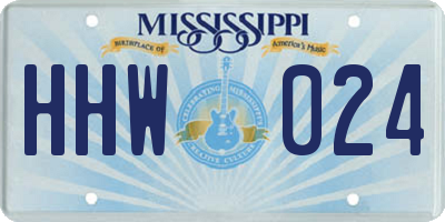 MS license plate HHW024
