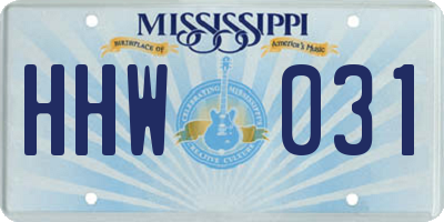 MS license plate HHW031
