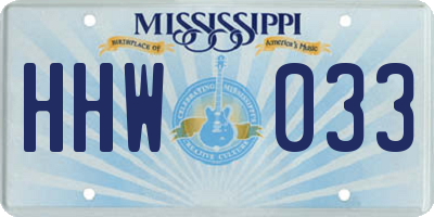MS license plate HHW033