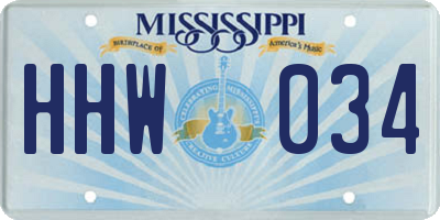 MS license plate HHW034