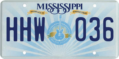 MS license plate HHW036