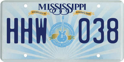 MS license plate HHW038