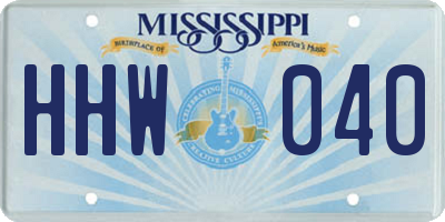 MS license plate HHW040