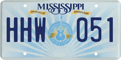 MS license plate HHW051