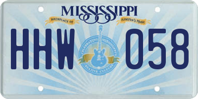 MS license plate HHW058