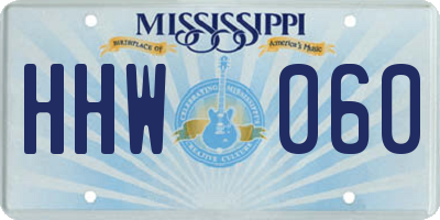 MS license plate HHW060