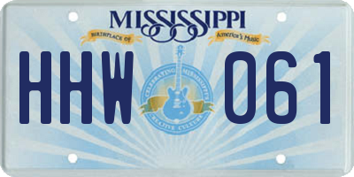 MS license plate HHW061