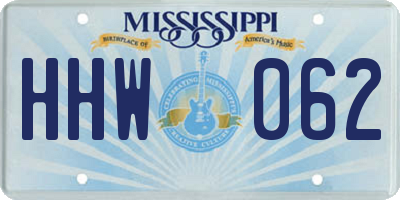 MS license plate HHW062