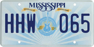MS license plate HHW065