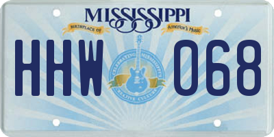 MS license plate HHW068