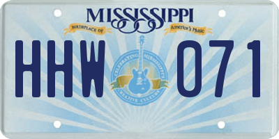 MS license plate HHW071