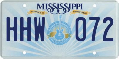 MS license plate HHW072