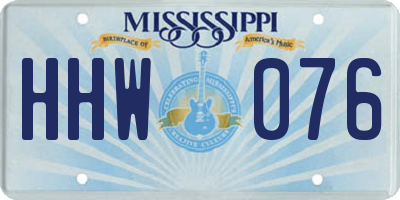 MS license plate HHW076