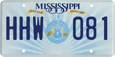 MS license plate HHW081