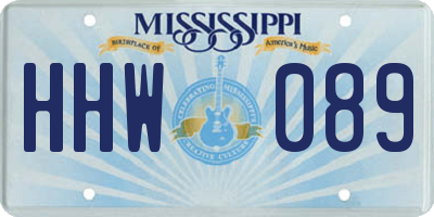 MS license plate HHW089