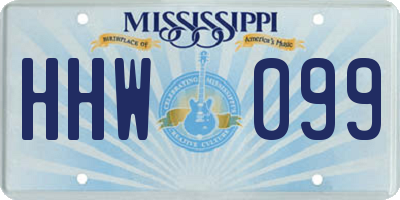 MS license plate HHW099