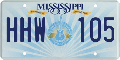 MS license plate HHW105