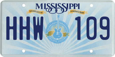 MS license plate HHW109