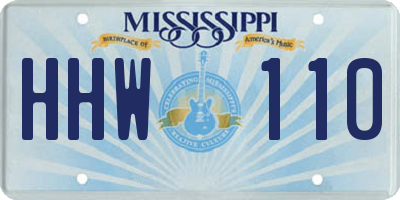 MS license plate HHW110