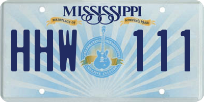 MS license plate HHW111