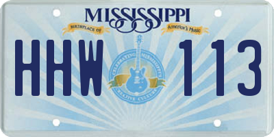 MS license plate HHW113