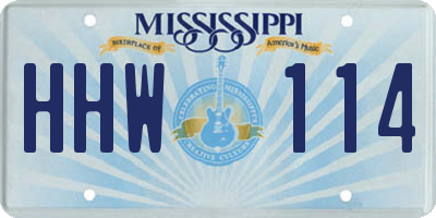 MS license plate HHW114