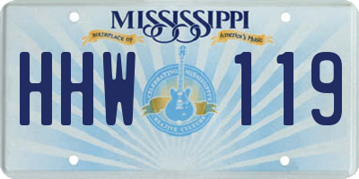 MS license plate HHW119