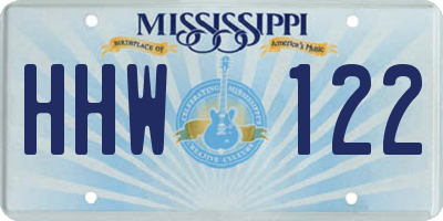 MS license plate HHW122